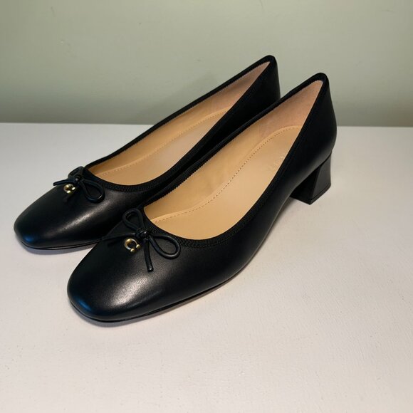 Coach Women's Ava Leather Ballet Pumps - Picture 1 of 16